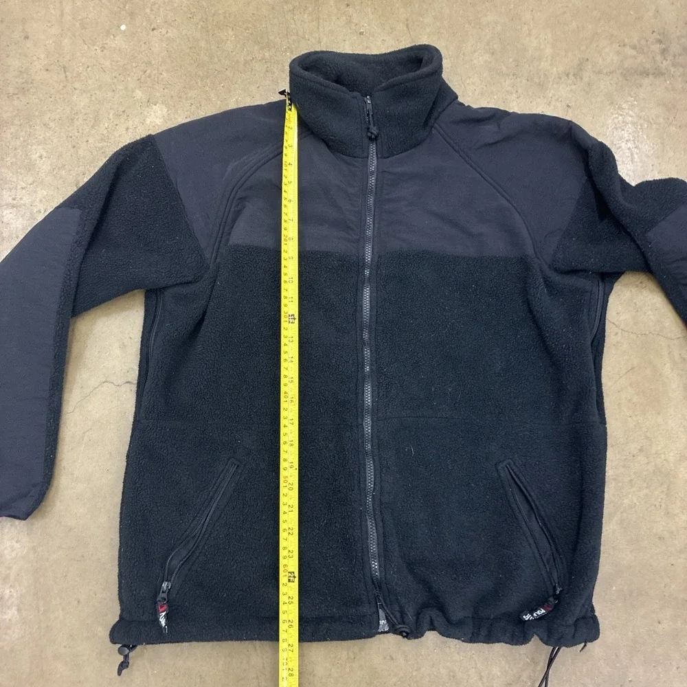 Peckham Polar Military Jacket Mens LARGE Black Fleece Full Zip See Measurements!